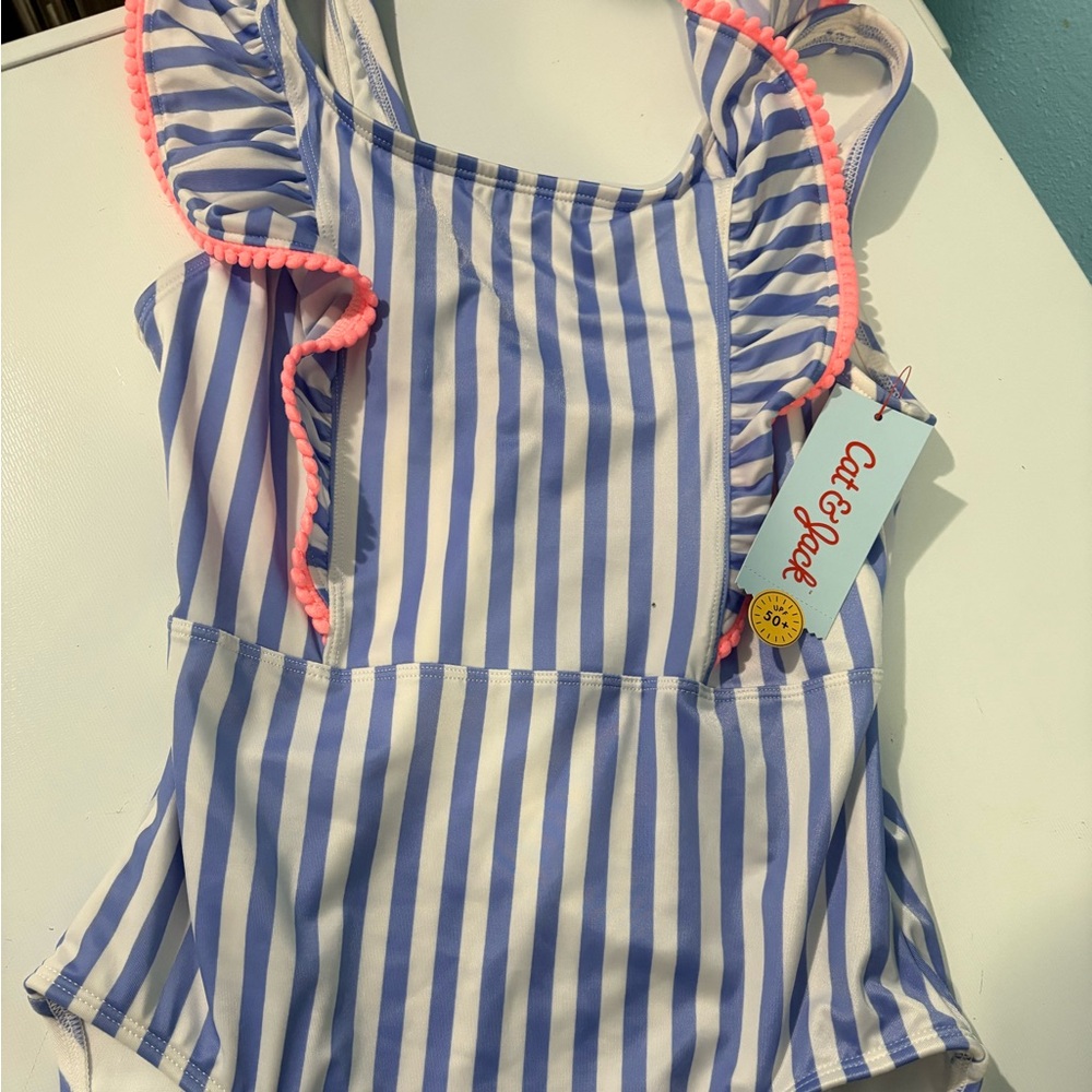Cat & Jack Blue and White One-Piece Girls XL